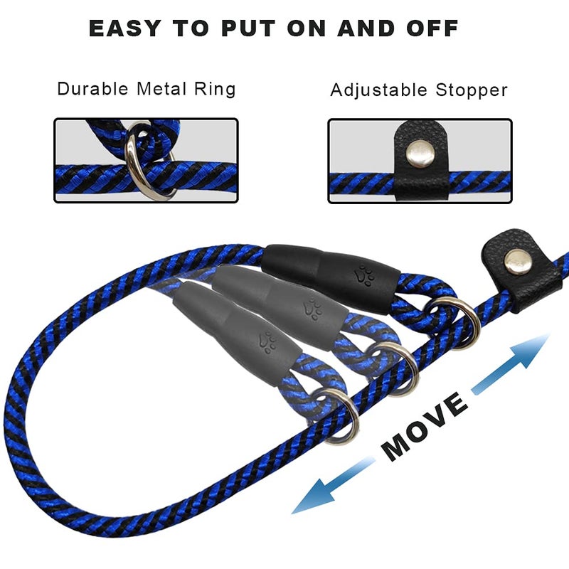 MayPaw Rope Dog Leash Slip Lead, 5 Ft Pet/Puppy Training Leash 1/4" Thin Nylon, Adjustable Pet Collar Lead for Small and X-Small Dogs - Image 2